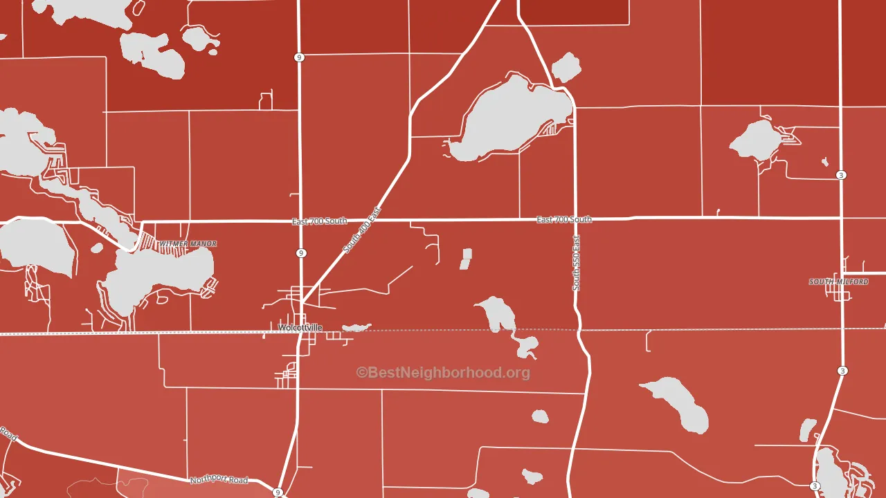 Shady Nook, IN block-group political-lean map