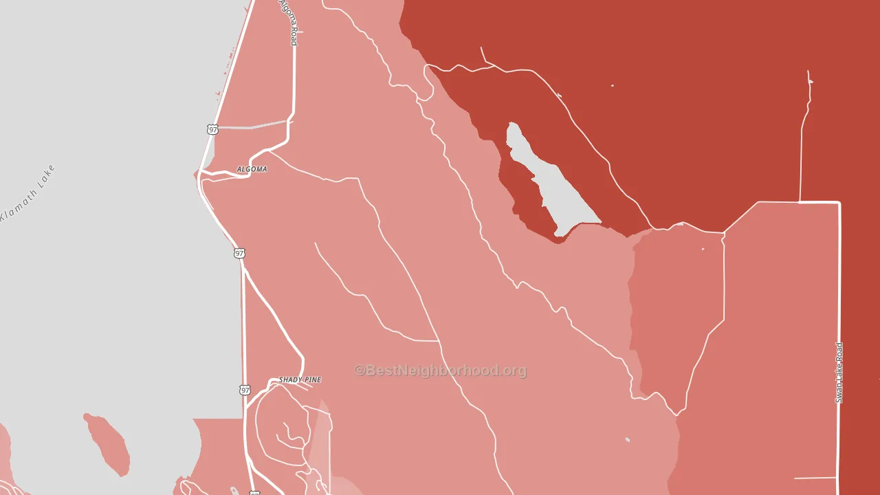 Shady Pine, OR block-group political-lean map