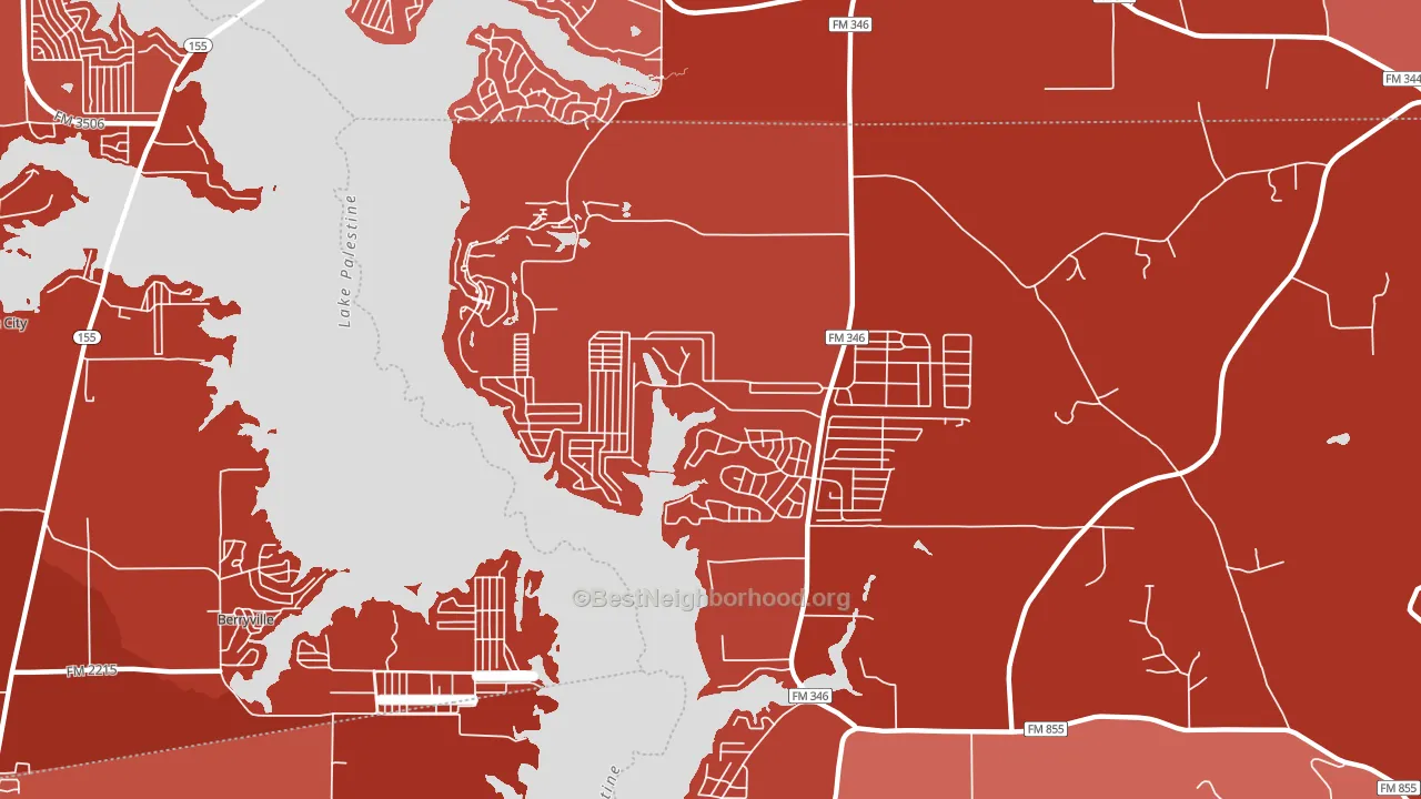 Shadybrook, TX block-group political-lean map