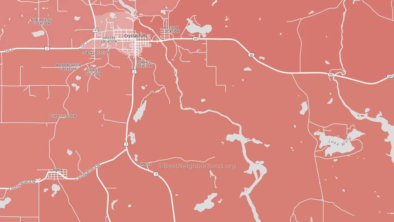 Shafer Location, MI block-group political-lean map