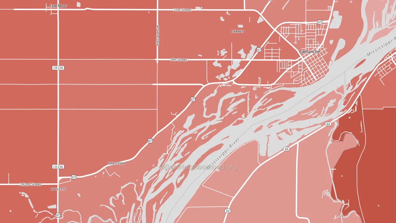 Shaffton, IA block-group political-lean map