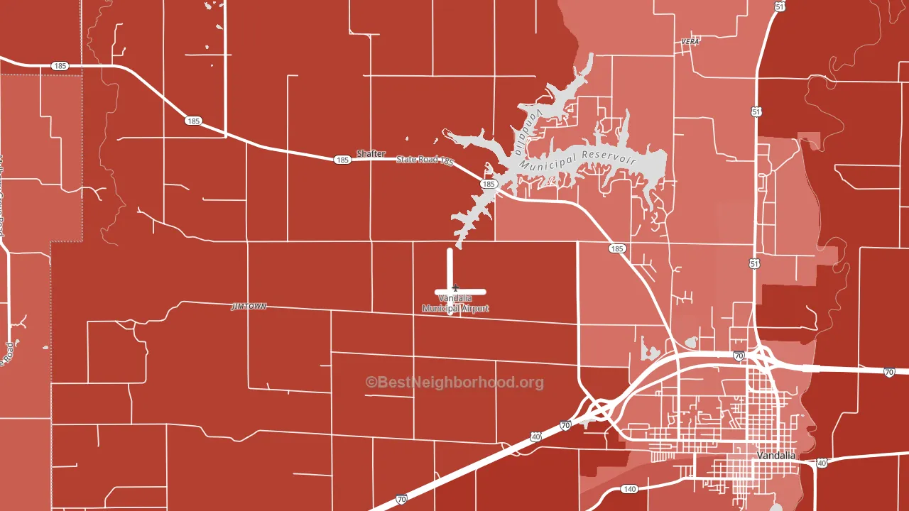 Shafter, IL block-group political-lean map