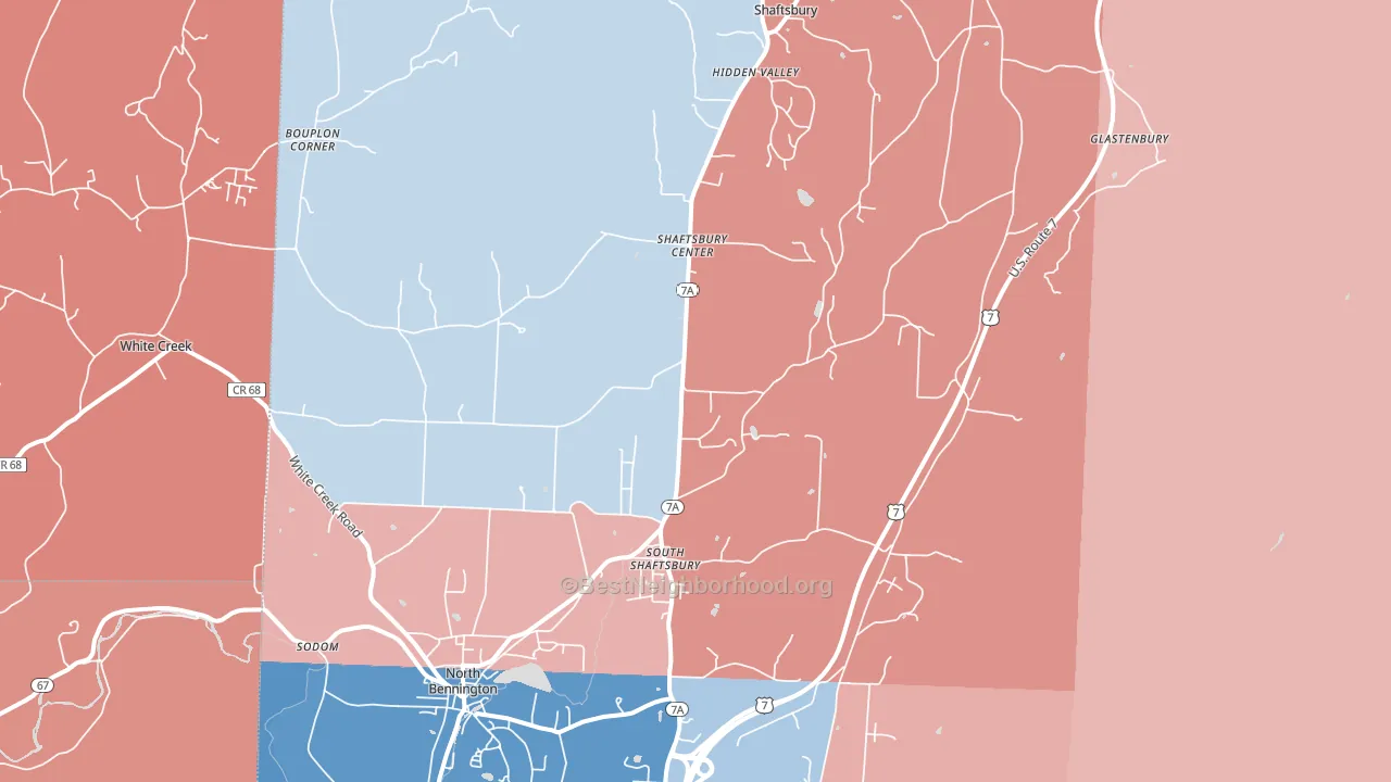 Shaftsbury, VT block-group political-lean map