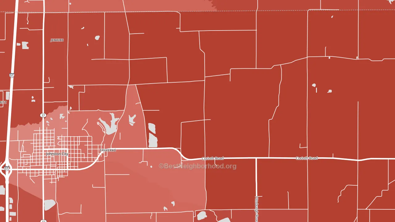 Shakerag, IL block-group political-lean map