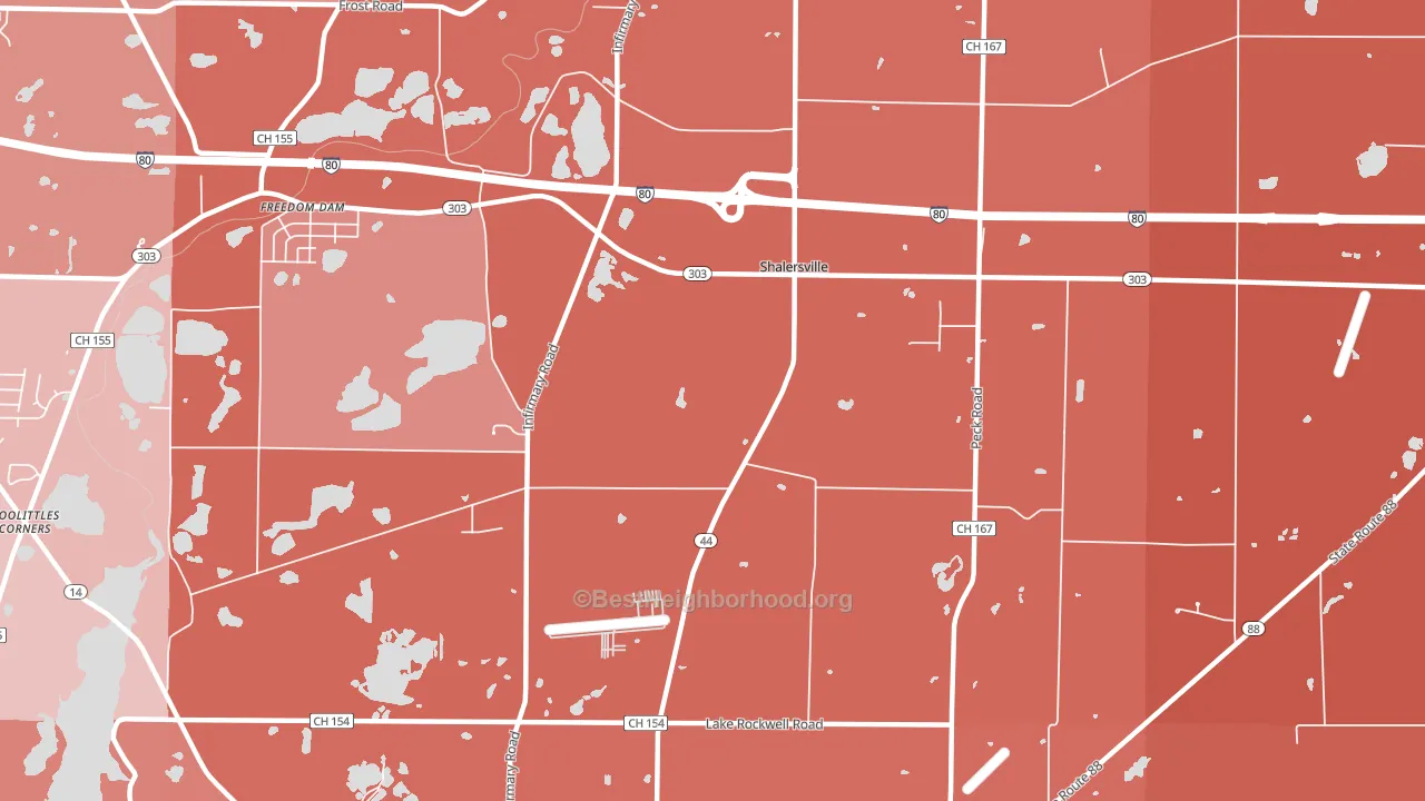 Shalersville, OH block-group political-lean map