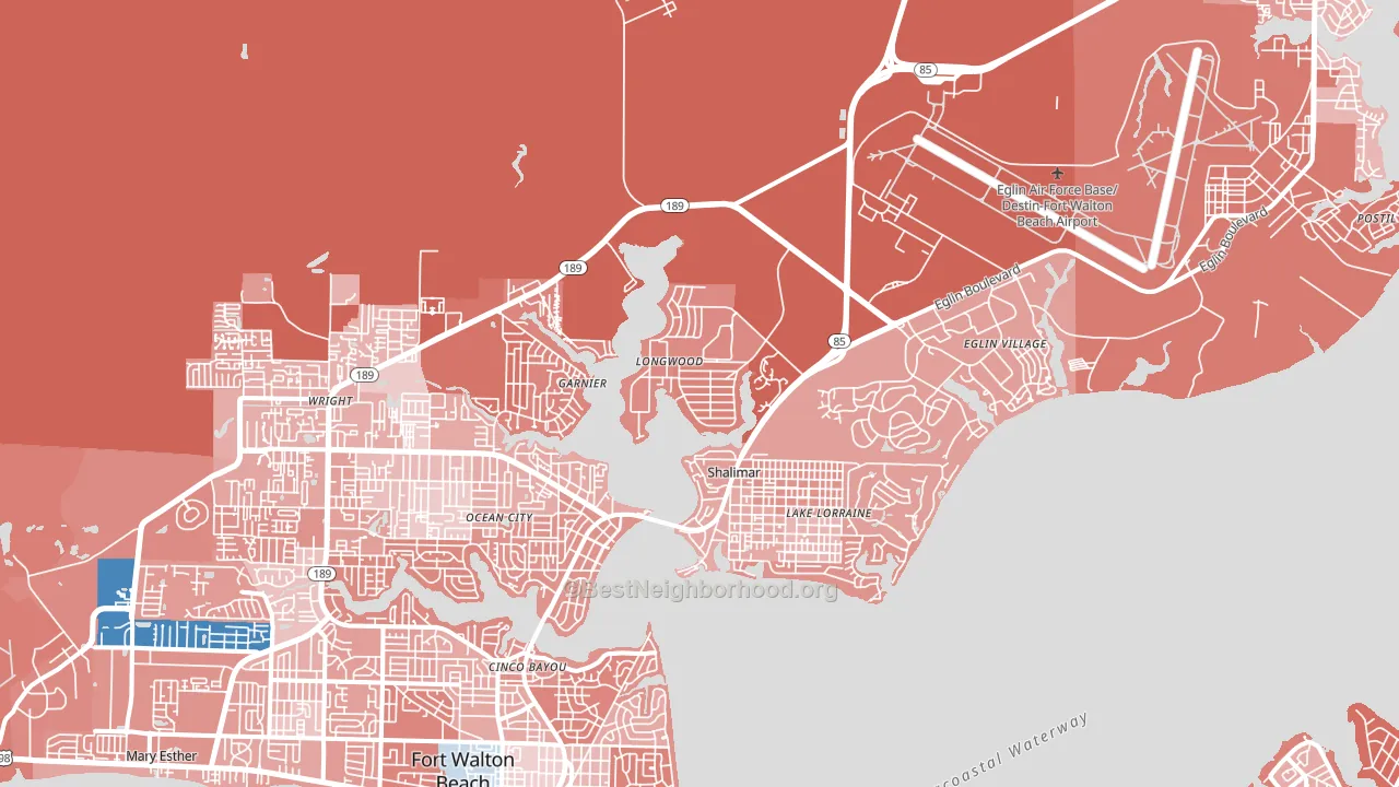 Shalimar, FL block-group political-lean map
