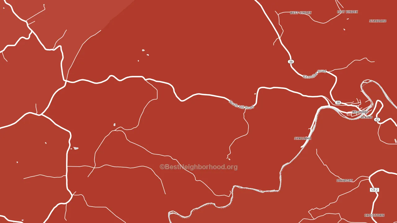 Shallmar, MD block-group political-lean map