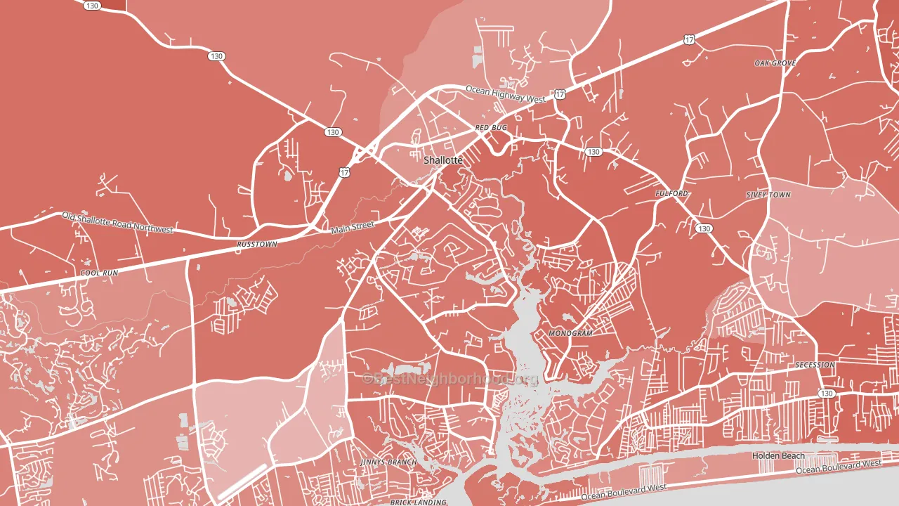 Shallotte, NC block-group political-lean map