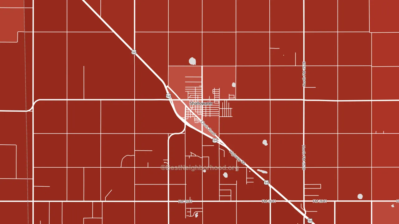 Shallowater, TX block-group political-lean map