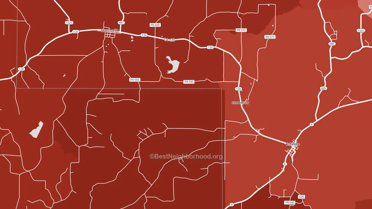 Shamrock, LA block-group political-lean map