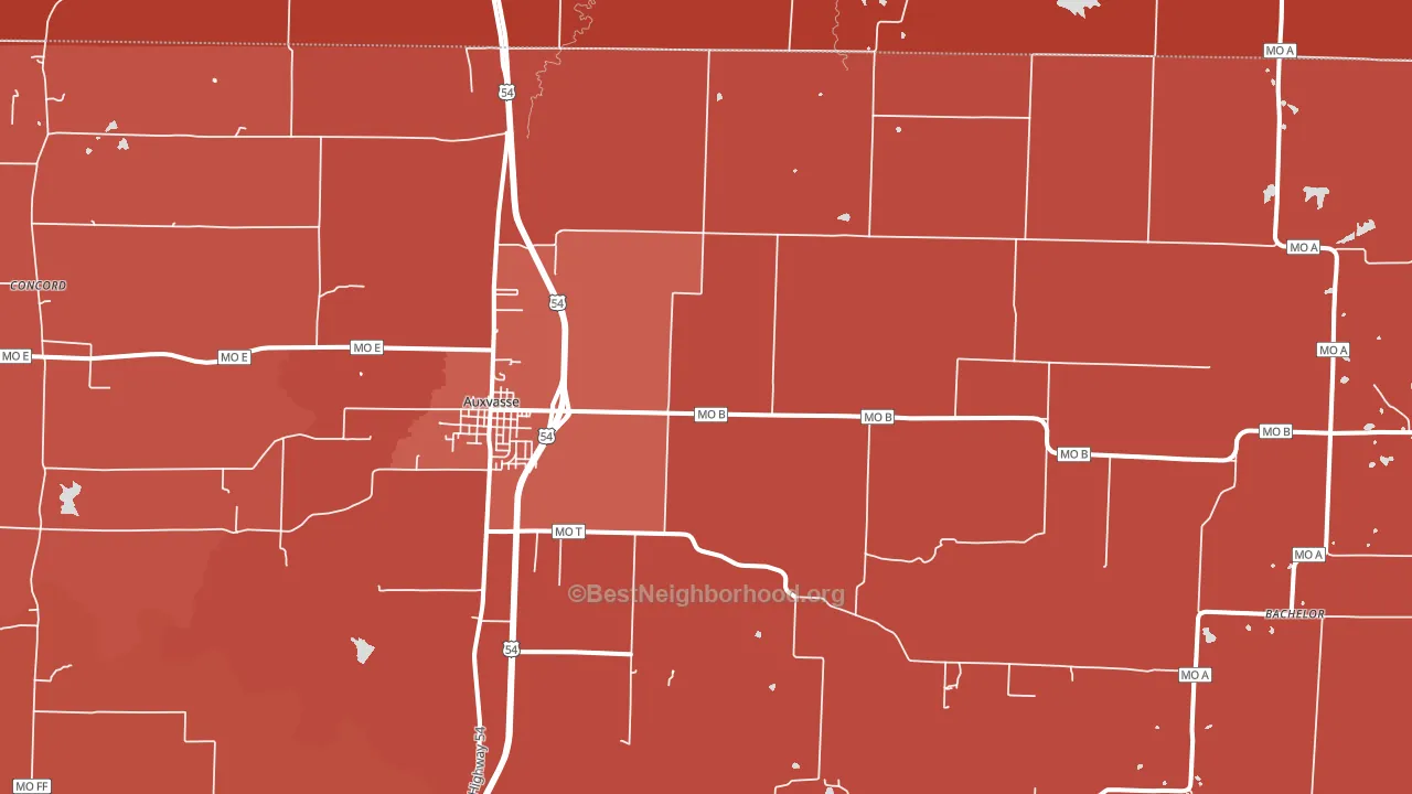 Shamrock, MO block-group political-lean map