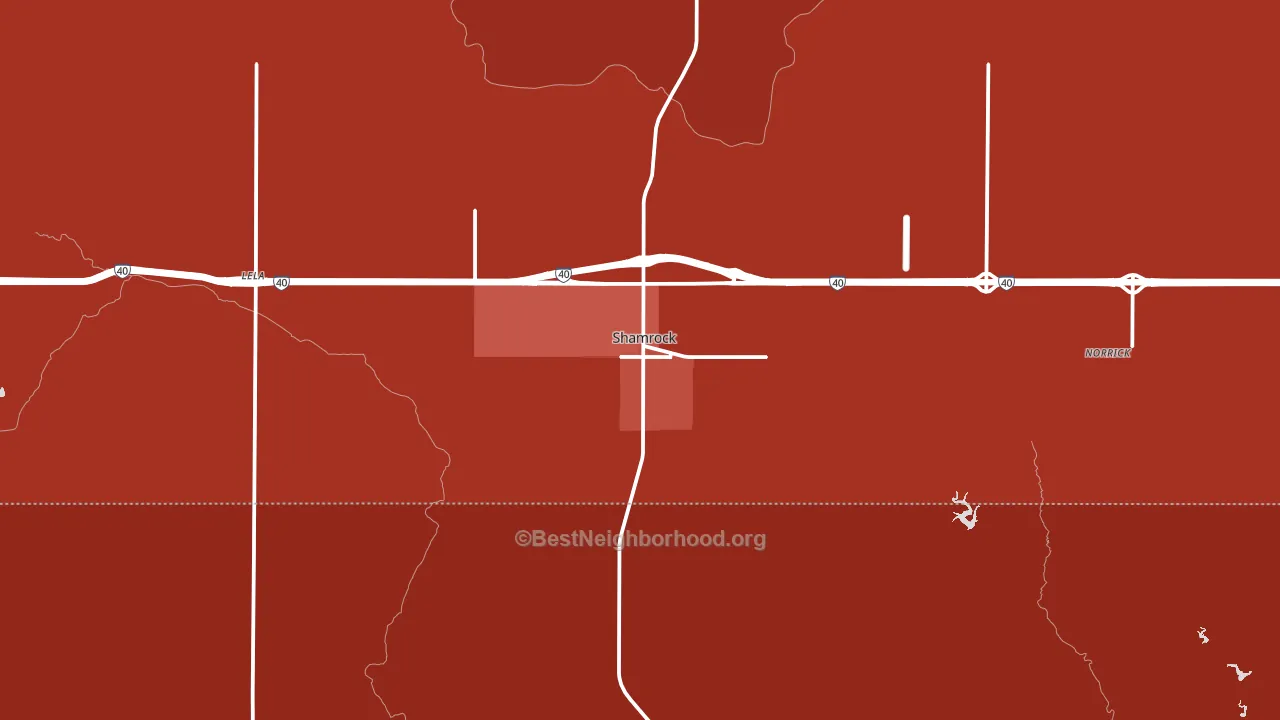 Shamrock, TX block-group political-lean map