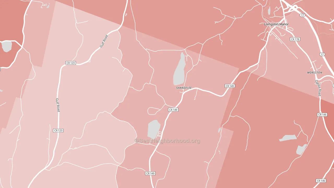 Shandelee, NY block-group political-lean map