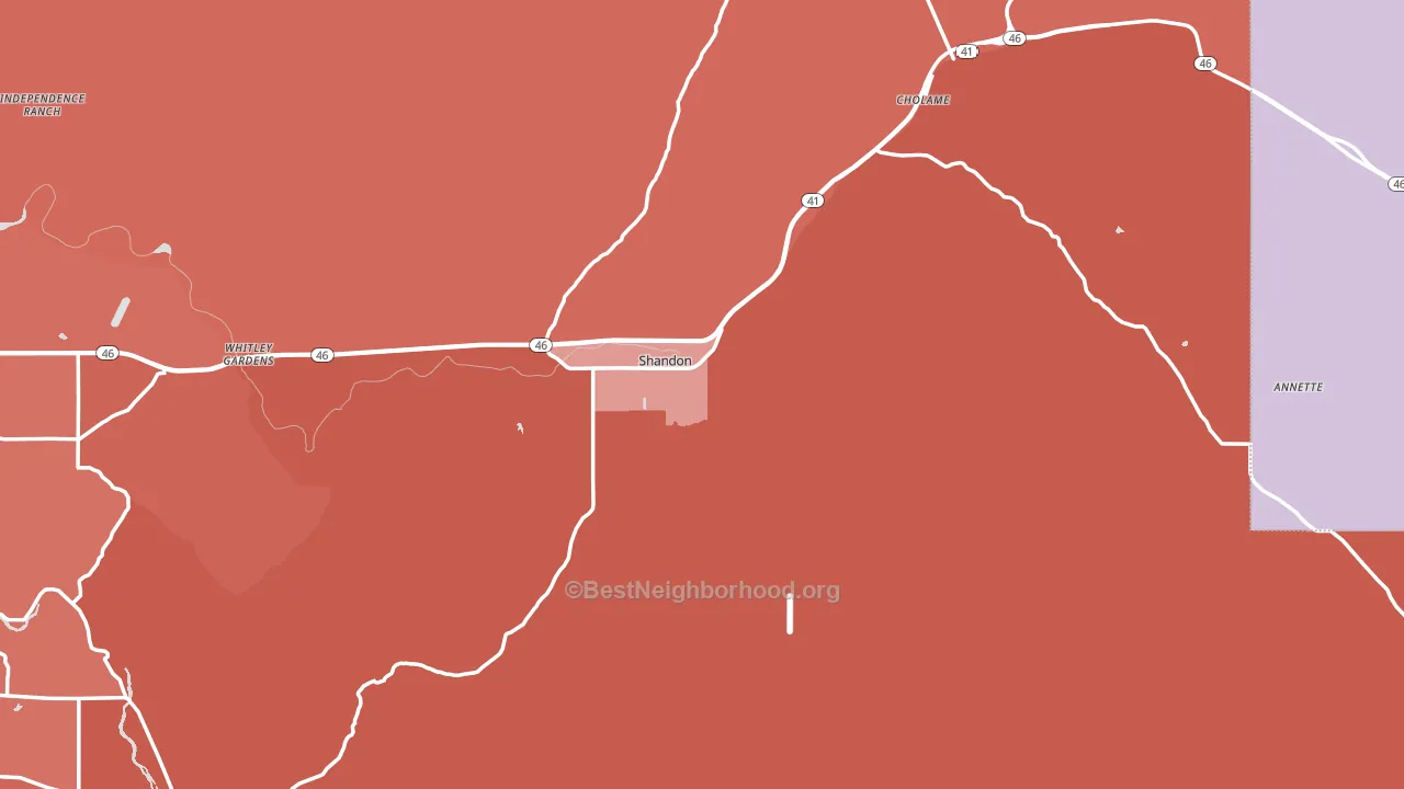 Shandon, CA block-group political-lean map