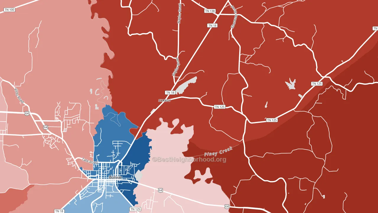 Shandy, TN block-group political-lean map