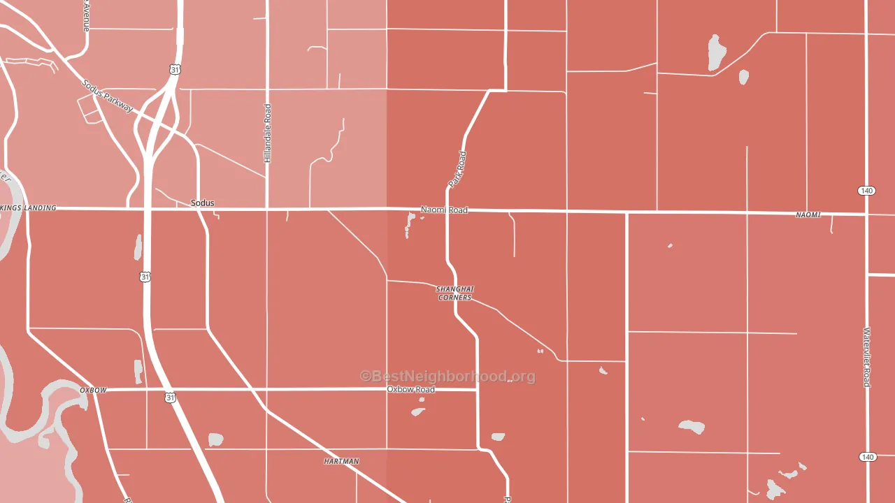 Shanghai Corners, MI block-group political-lean map