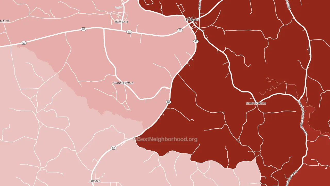 Shanklerville, TX block-group political-lean map