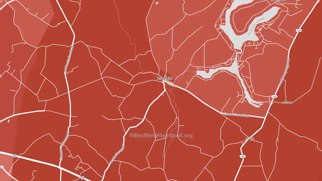 Shanksville, PA block-group political-lean map