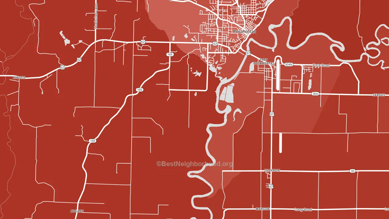 Shannon, AR block-group political-lean map