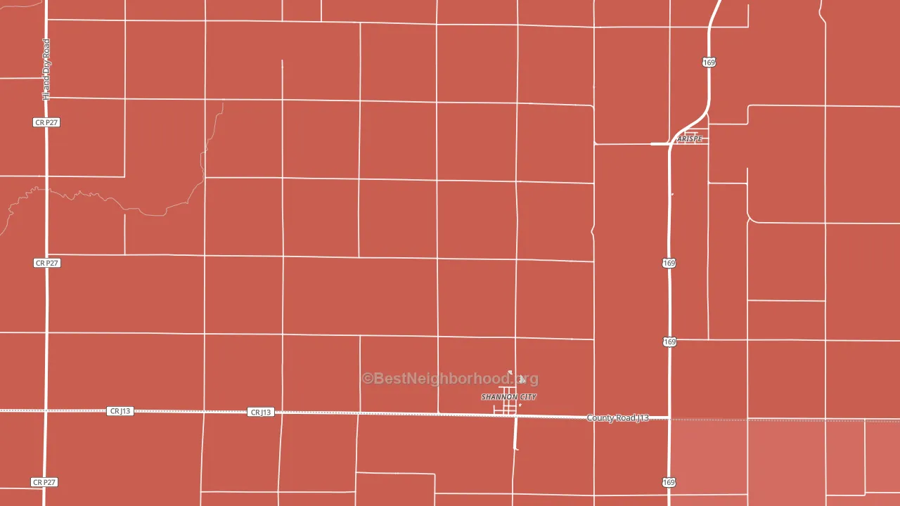 Shannon City, IA block-group political-lean map