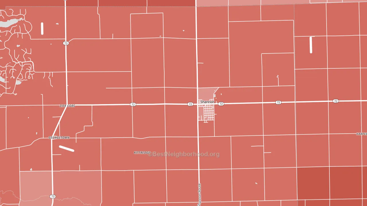 Shannon, IL block-group political-lean map