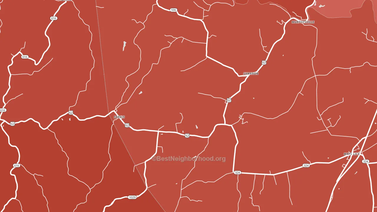 Shannon, KY block-group political-lean map