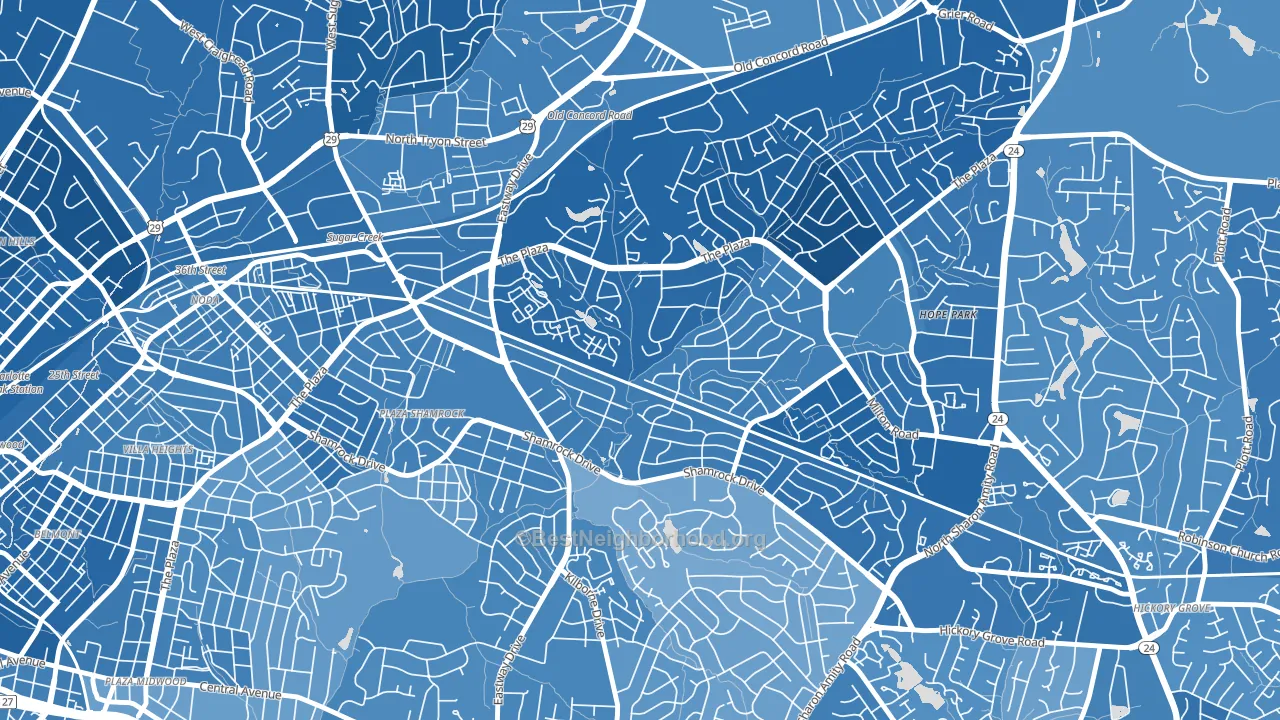 Shannon Park, Charlotte, NC block-group political-lean map