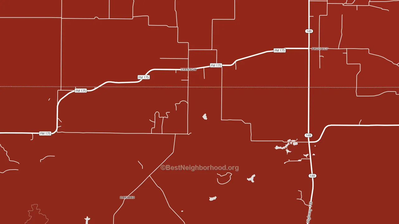 Shannon, TX block-group political-lean map