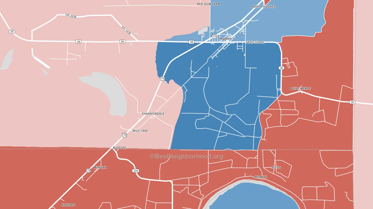 Shannondale, AR block-group political-lean map