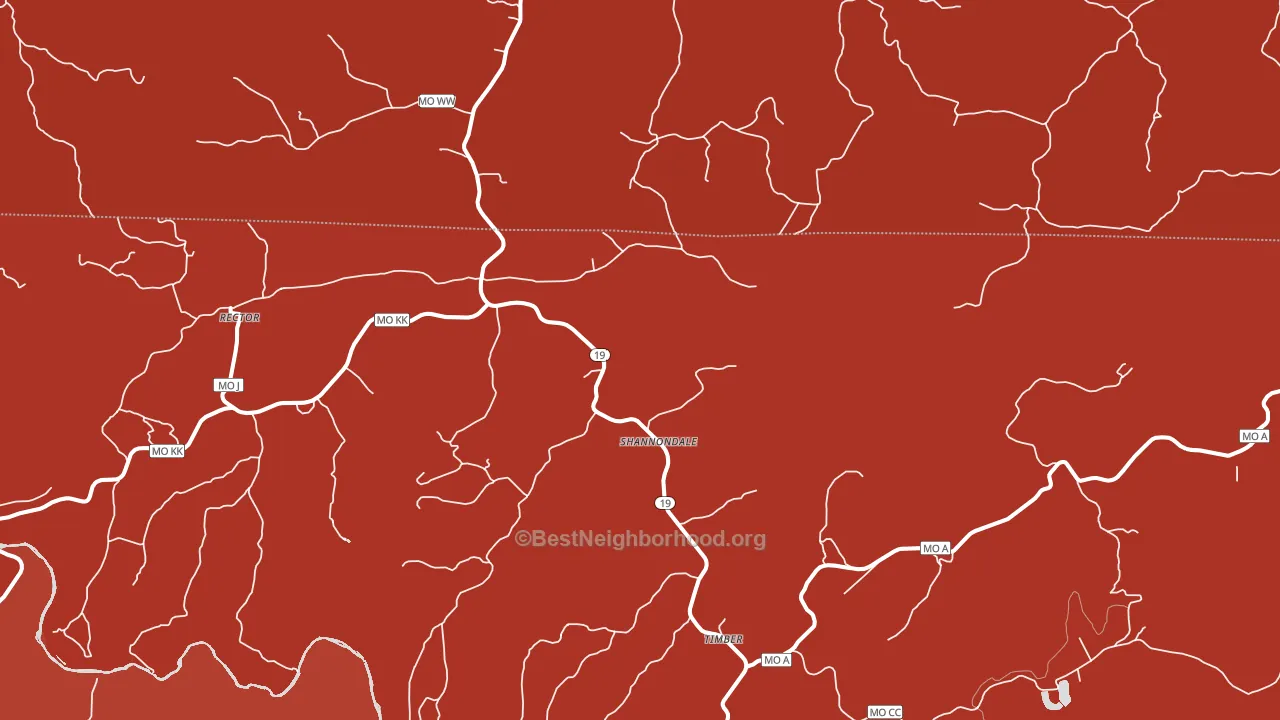 Shannondale, MO block-group political-lean map