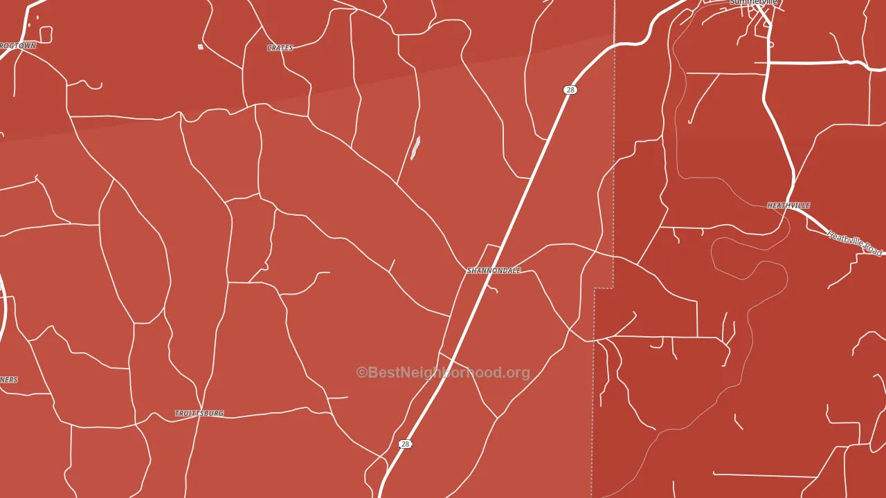 Shannondale, PA block-group political-lean map