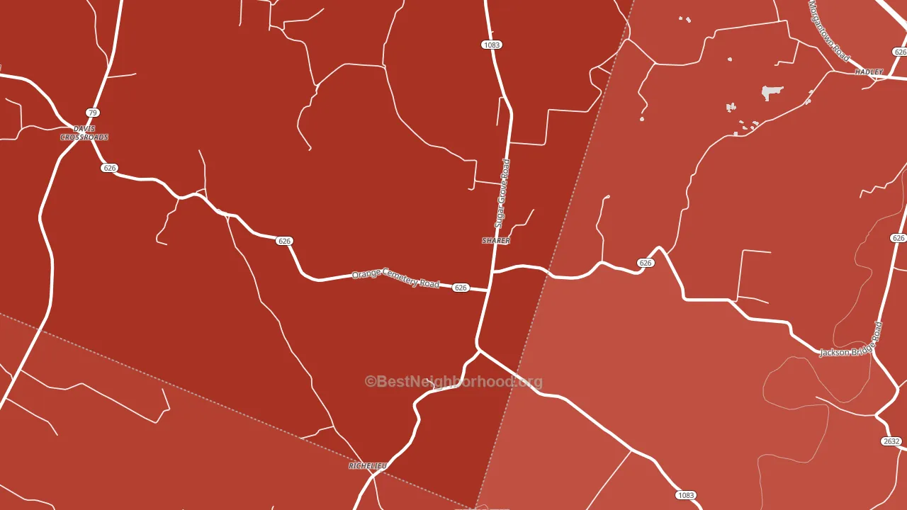 Sharer, KY block-group political-lean map