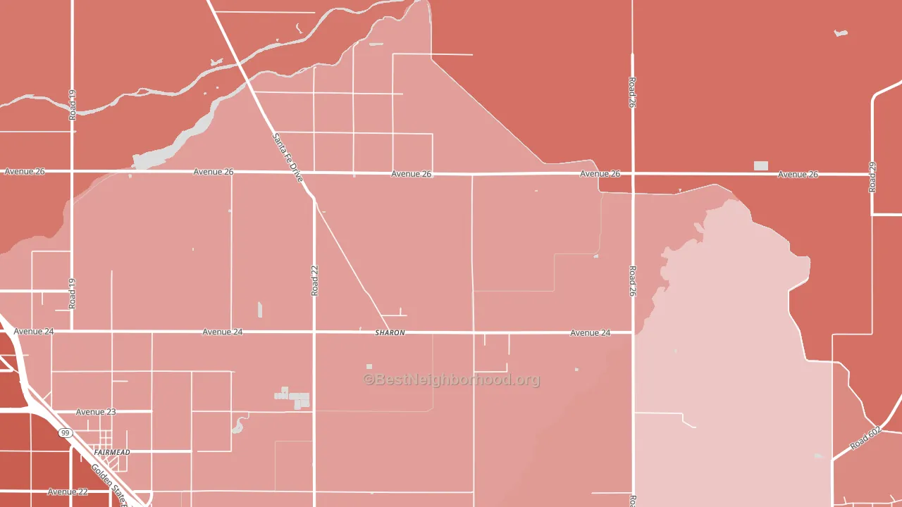 Sharon, CA block-group political-lean map