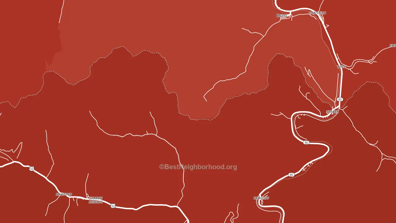 Sharon Heights, WV block-group political-lean map