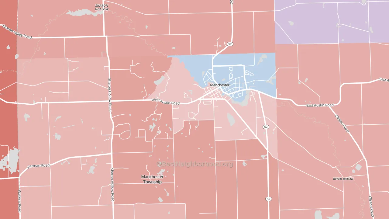 Sharon Hollow, MI block-group political-lean map