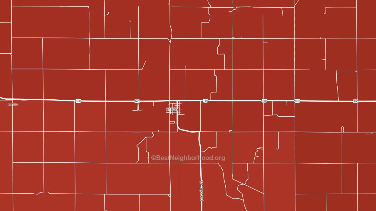 Sharon, KS block-group political-lean map