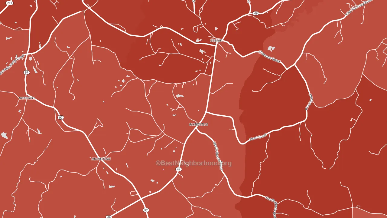 Sharon, SC block-group political-lean map