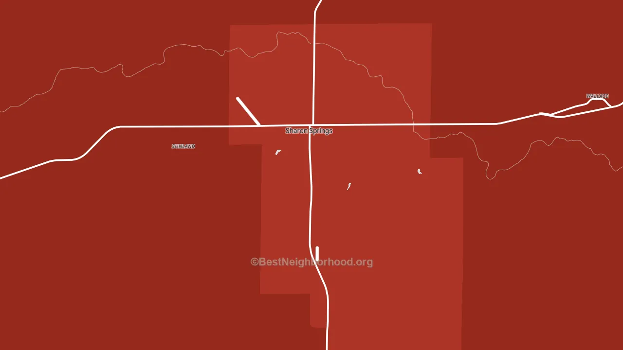 Sharon Springs, KS block-group political-lean map