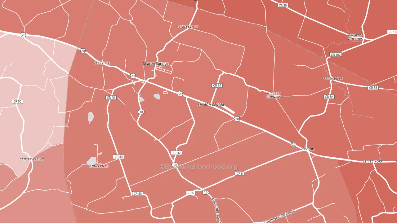 Sharon Springs, NY block-group political-lean map