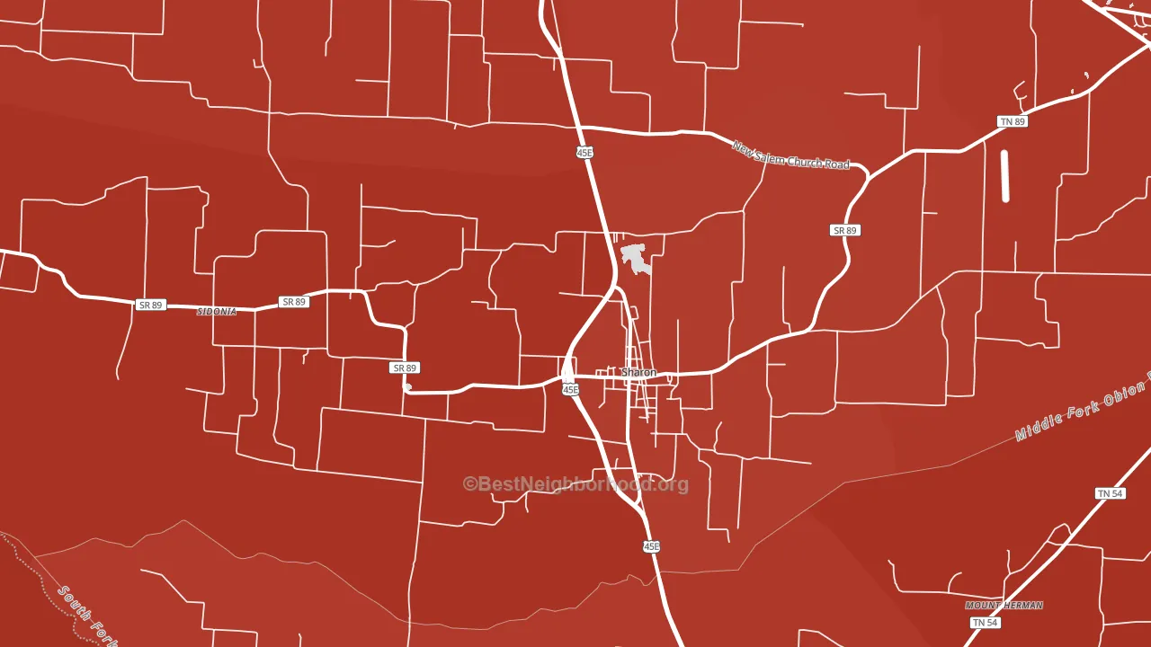 Sharon, TN block-group political-lean map