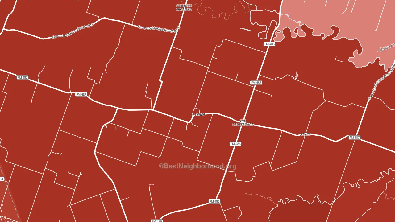 Sharp, TX block-group political-lean map