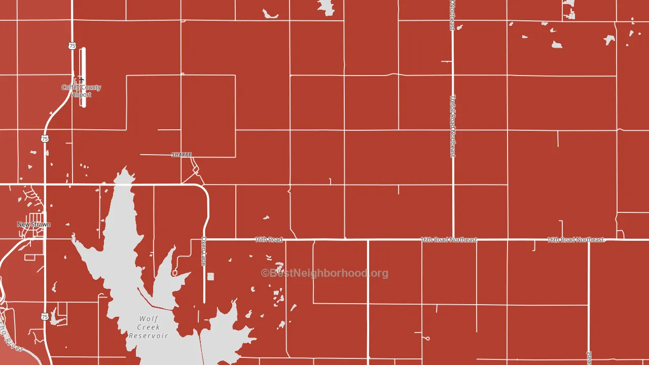 Sharpe, KS block-group political-lean map