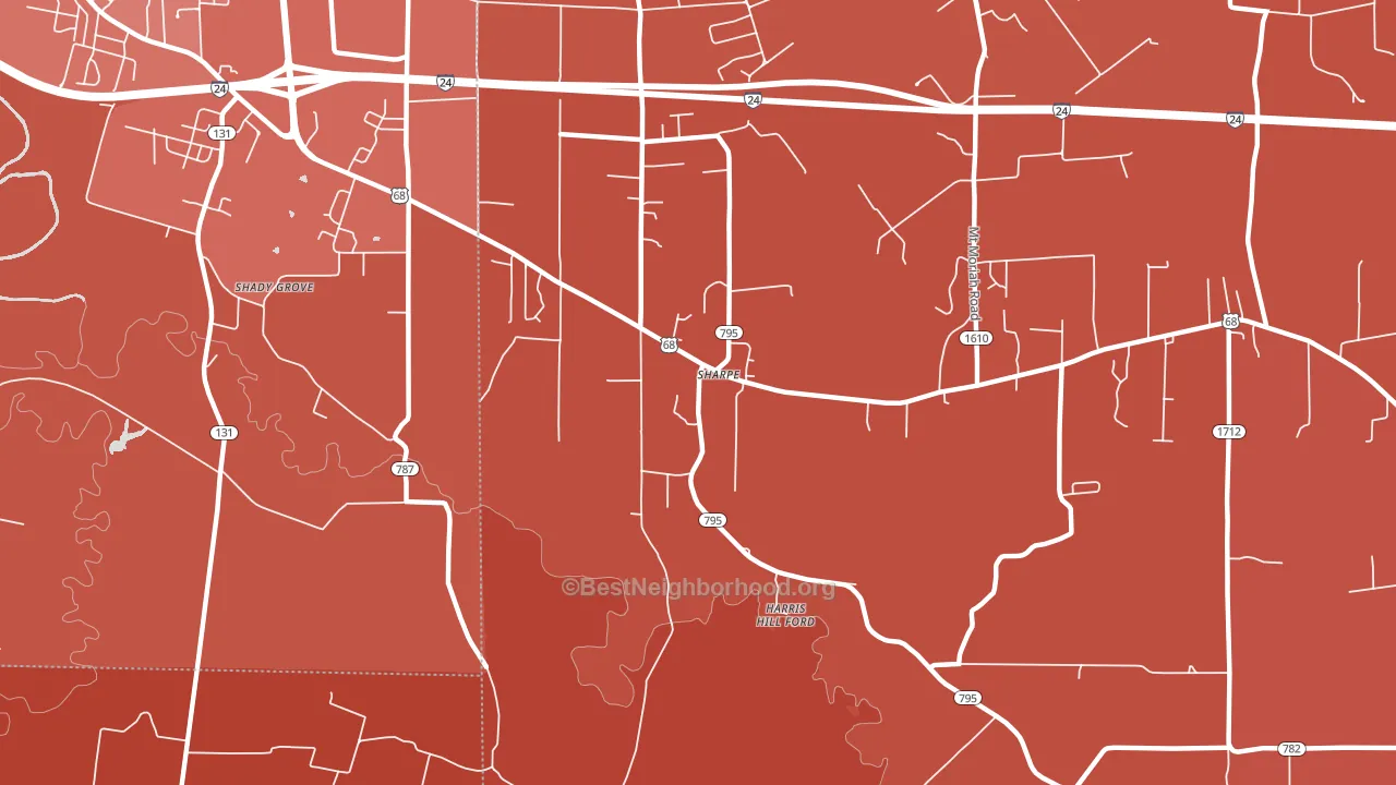 Sharpe, KY block-group political-lean map