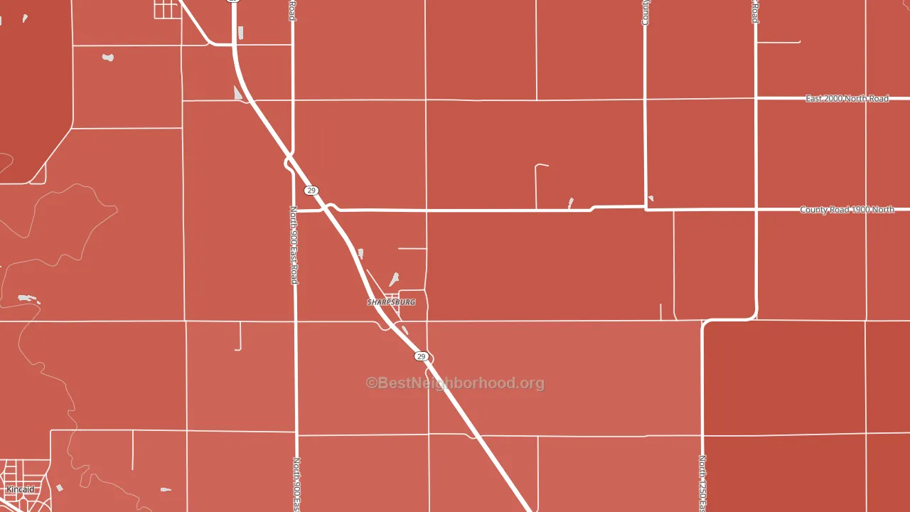 Sharpsburg, IL block-group political-lean map