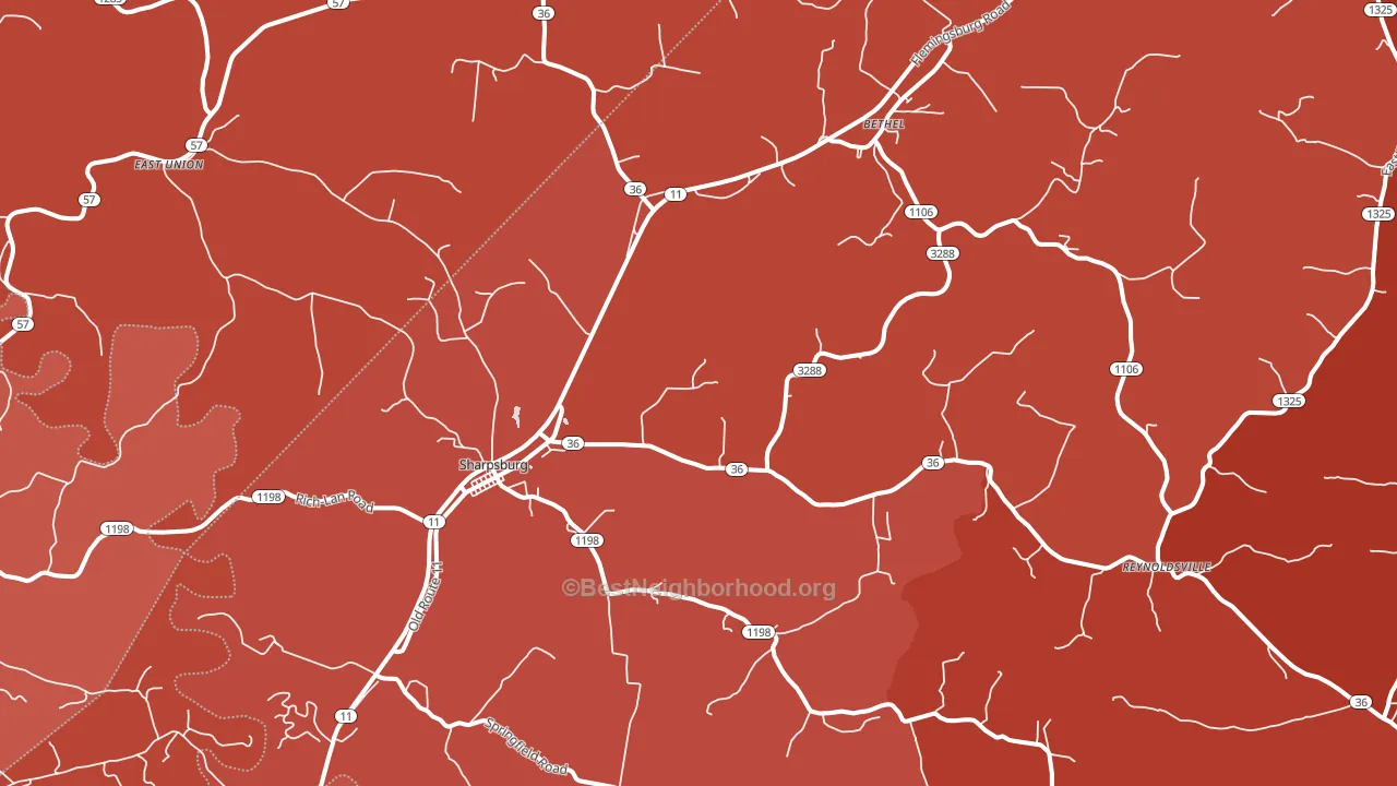 Sharpsburg, KY block-group political-lean map
