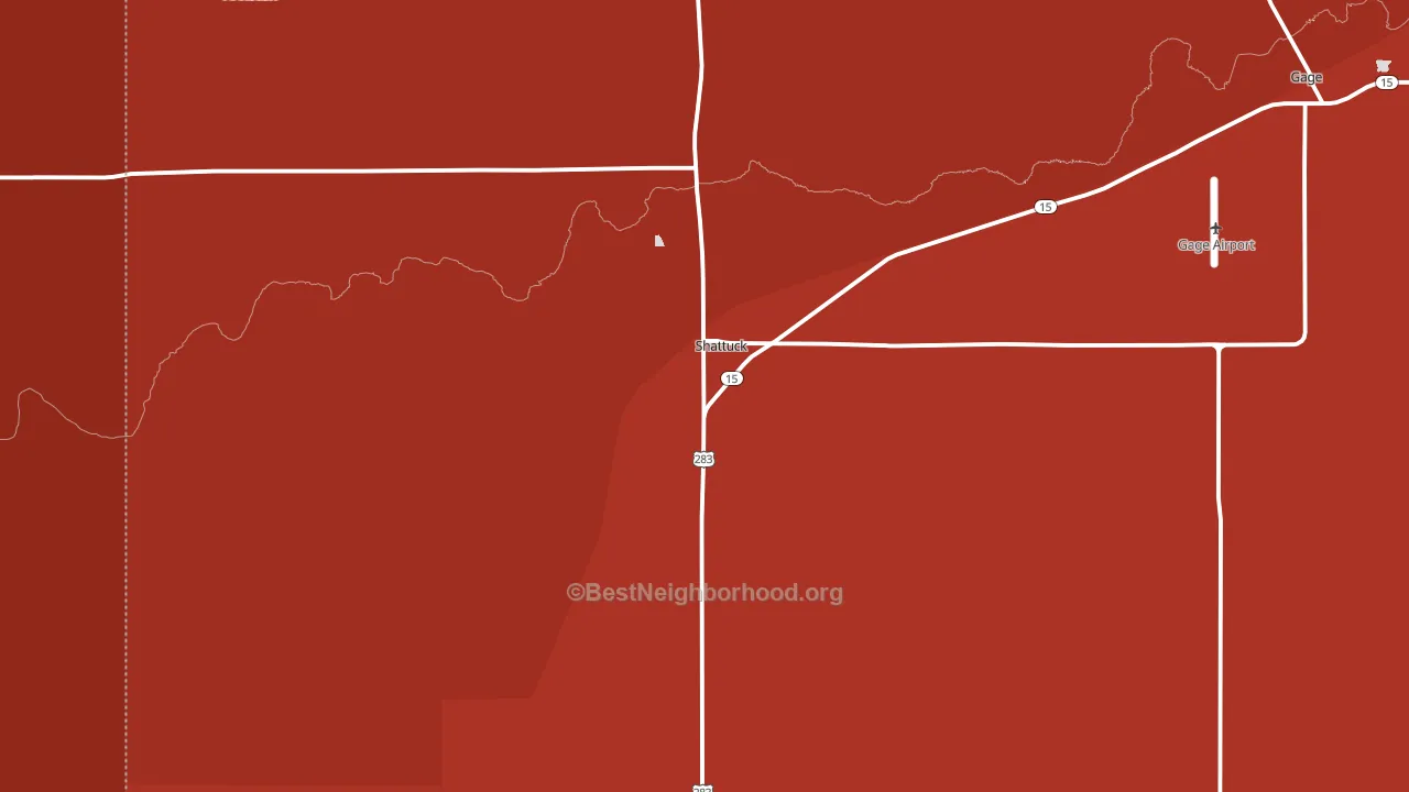 Shattuck, OK block-group political-lean map