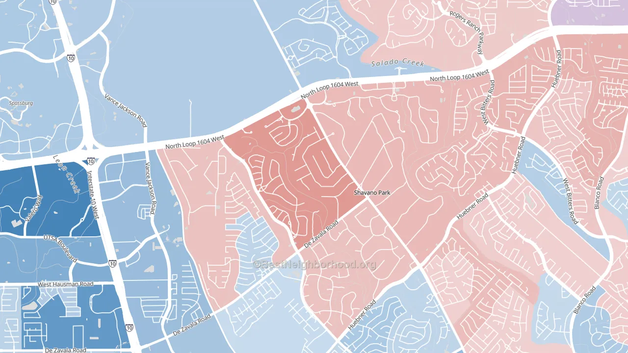 Shavano Park, TX block-group political-lean map