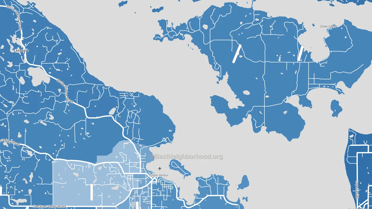 Shaw Island, WA block-group political-lean map