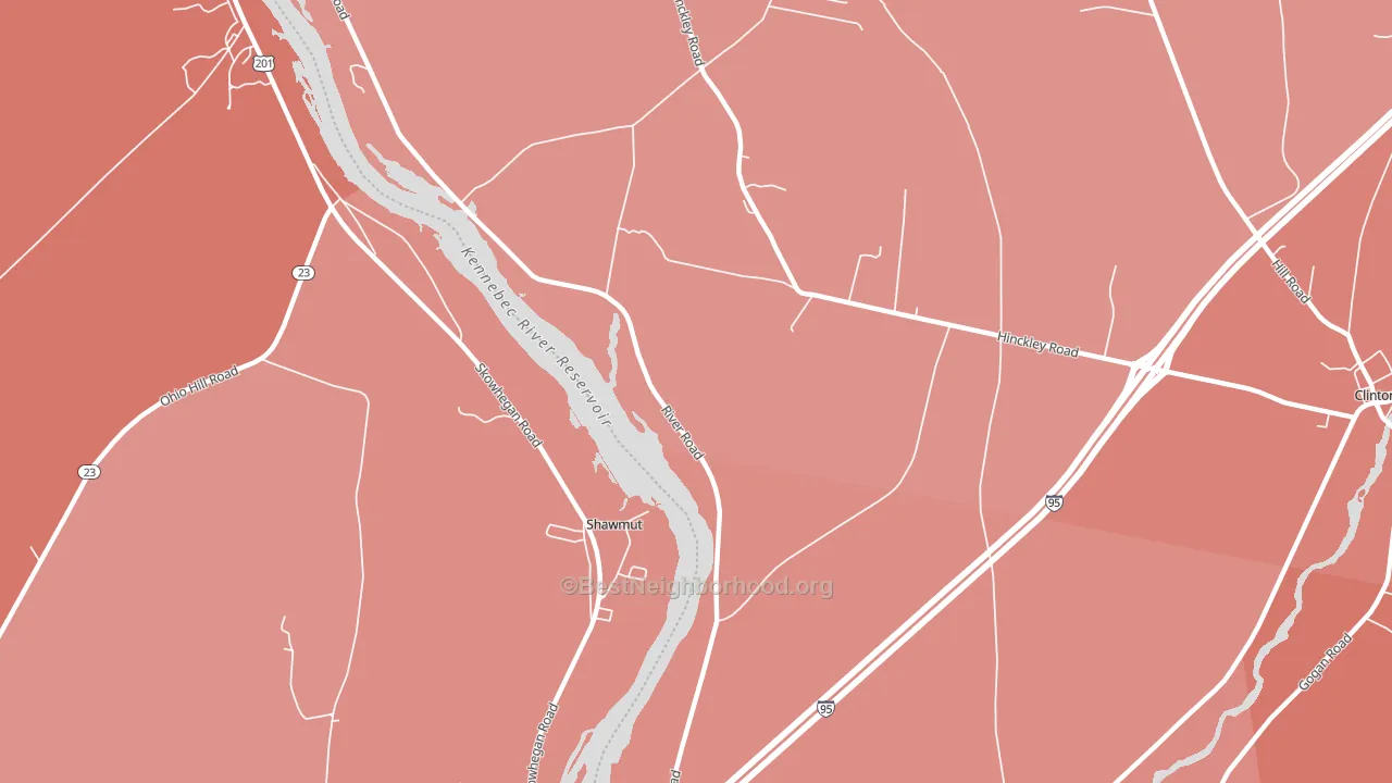 Shawmut, ME block-group political-lean map