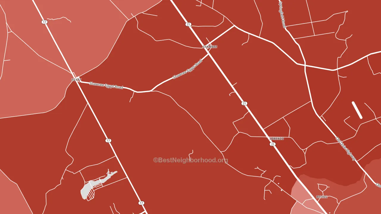 Shawnee, GA block-group political-lean map